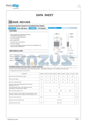 SD330S datasheet - SURFACE MOUNT SCHOTTKY BARRIER RECTIFIERS