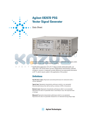 E8267D datasheet - Vector Signal Generator