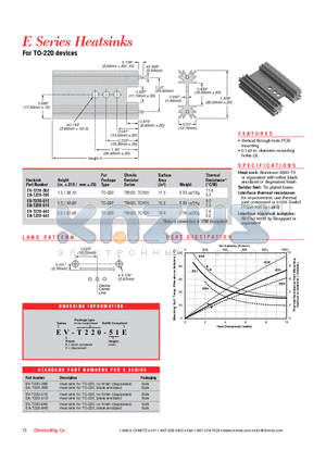 EA-T220-38E datasheet - E Series Heatsinks