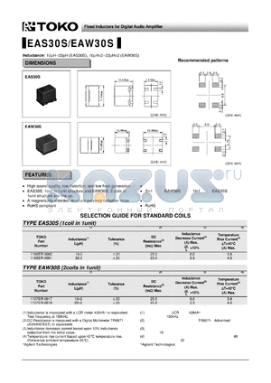 EAS30S datasheet - Fixed Inductors for Digital Audio Amplifier