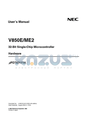 UPD703111AF1-13-GA3-A datasheet - 32-Bit Single-Chip Microcontroller