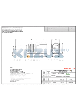 712-00-00 datasheet - REWIRABLE PLUG ASSEMBLY