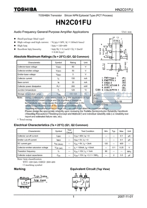 HN2C01FU_07 datasheet - Audio Frequency General Purpose Amplifier Applications