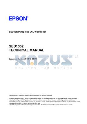 SED1352 datasheet - Document Number: X16B-Q-001-06