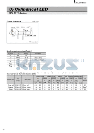 SEL2411G datasheet - 3phi Cylindrical LED