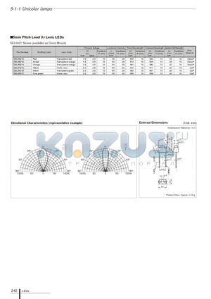 SEL5021 datasheet - 5mm Pitch Lead 3phi Lens LEDs