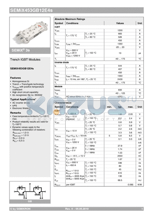 SEMIX453GB12E4S_10 datasheet - Trench IGBT Modules