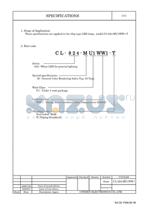 CL-824-MU1WW1 datasheet - LED lamp