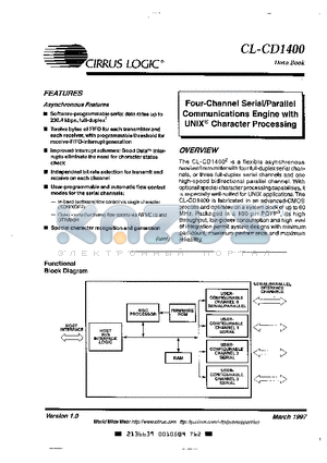 CL-CD1400-10QC-J datasheet - Four-Channel Serial/Parallel Communications Engine with UNIX Character Processing