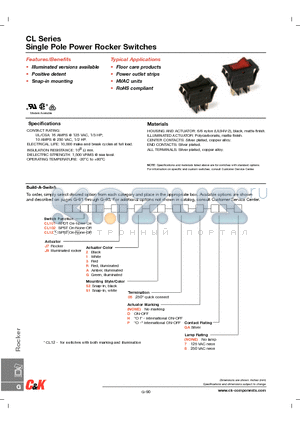 CL101J72S205QA7 datasheet - Single Pole Power Rocker Switches