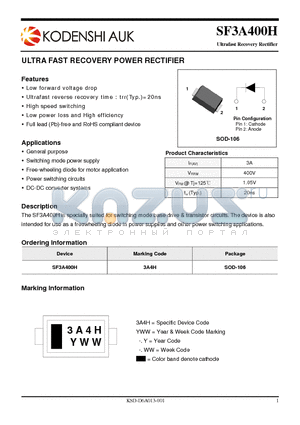 SF3A400H datasheet - ULTRA FAST RECOVERY POWER RECTIFIER
