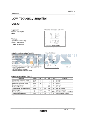US6X3 datasheet - Low frequency amplifier