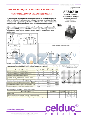 SF546310 datasheet - VERY SMALL POWER SOLID STATE RELAY