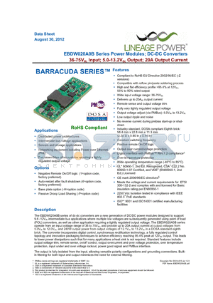 EBDW020A0B datasheet - BARRACUDA SERIES