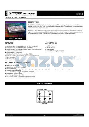 SFC05-5 datasheet - 250w flip chip tvs array