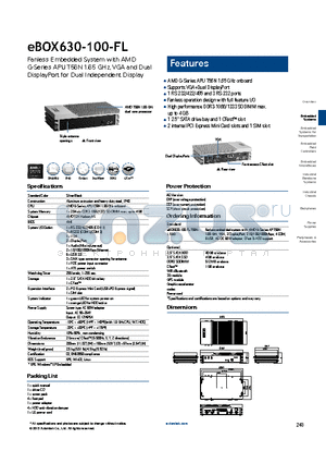 EBOX630-100-FL datasheet - Supports VGADual DisplayPort