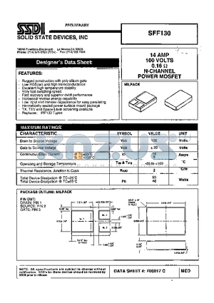 SFF130 datasheet - 14 AMP 200 Volts 0.16OHM N-Channel POWER MOSFET