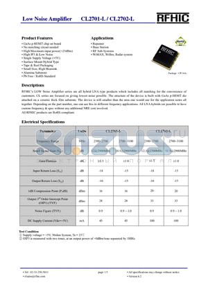 CL2701-L datasheet - Low Noise Amplifier