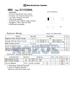 EC10QS03L datasheet - Schottky Barrier Diode