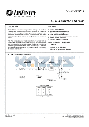 SG1635R datasheet - 2A, HALF-BRIDGE DRIVER