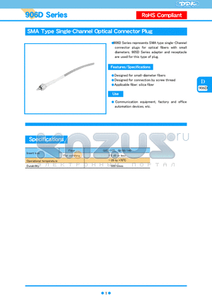 906D-110-5917-01-CF datasheet - SMA Type Single-Channel Optical Connector Plug