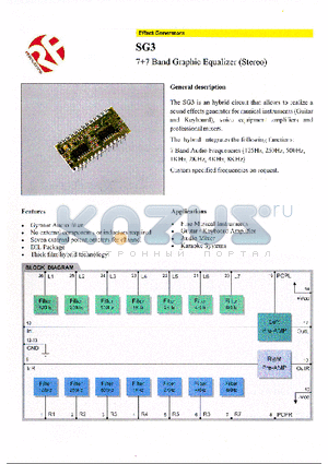 SG3 datasheet - 77 Band Graphic Equalizer (Stereo)