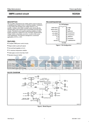 SG3524F datasheet - SMPS control circuit