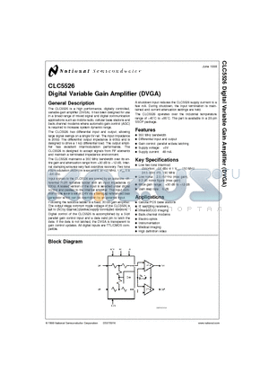 CLC5526 datasheet - Digital Variable Gain Amplifier (DVGA)