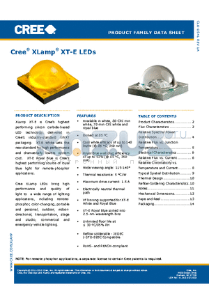 CLD-DS41_12 datasheet - Cree^ XLamp^ XT-E LEDs