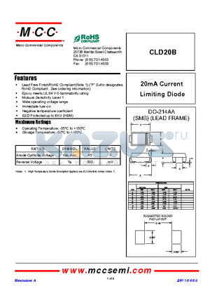CLD20B datasheet - 20mA Current Limiting Diode