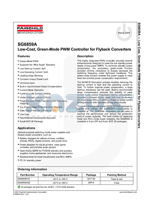 SG6859A datasheet - Low-Cost, Green-Mode PWM Controller for Flyback Converters