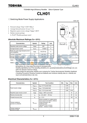 CLH01 datasheet - Switching Mode Power Supply Applications