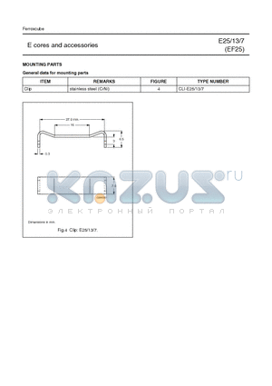 CLI-E7 datasheet - E cores and accessories