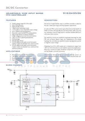 910.24 datasheet - DC/DC Converter adjustable, wide input range pfm controller