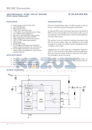 910.25 datasheet - DC/DC Converter adjustable, wide input range pfm controller