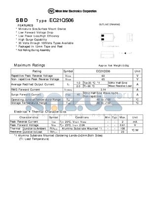 EC21QS06 datasheet - SBD MINIATURE SIZE, SURFACE MOUNT DEVICE