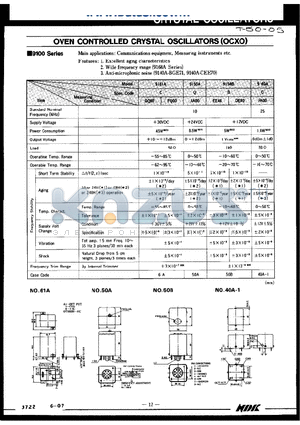 9150B datasheet - OVEN CONTROLLED CRYSTAL OSCILLTORS (OCXO)