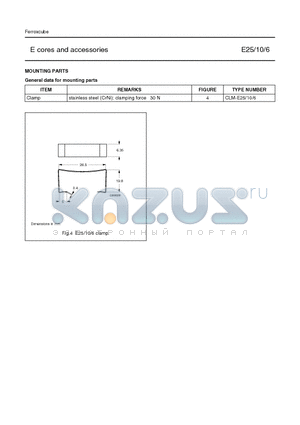 CLM-E10 datasheet - E cores and accessories