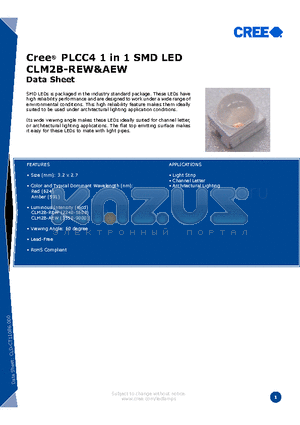 CLM2B-AEW-CZ0B0353 datasheet - Cree^ PLCC4 1 in 1 SMD LED