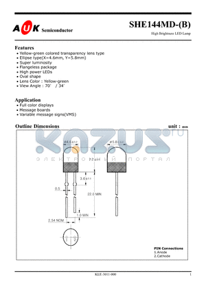 SHE144MD_1 datasheet - High Brightness LED Lamp