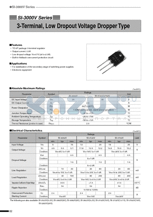 SI-3052 datasheet - 3-Terminal, Low Dropout Voltage Dropper Type