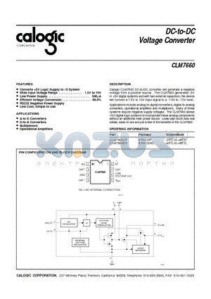 CLM7660DY datasheet - DC-to-DC Voltage Converter