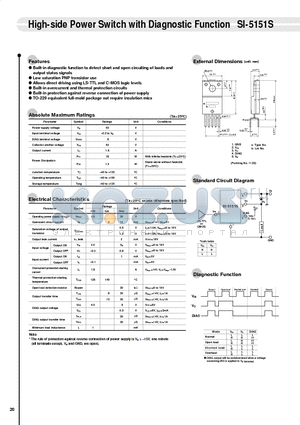 SI-5151S datasheet - High-side Power Switch with Diagnostic Function