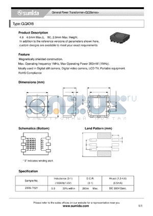 CLQ4D18_07 datasheet - General Power Transformer