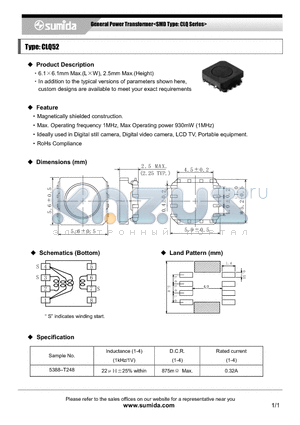 CLQ52_06 datasheet - General Power Transformer