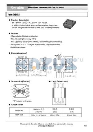 CLQ7D27_06 datasheet - General Power Transformer