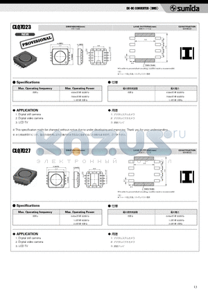 CLQ7D23 datasheet - DC-DC CONVERTERSMD