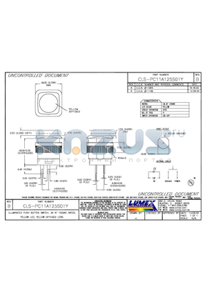 CLS-PC11A125S01Y datasheet - ILLUMINATED PUSH BUTTON SWITCH