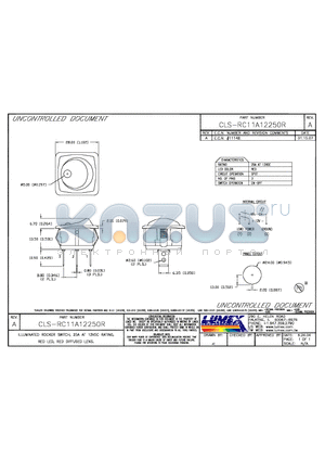 CLS-RC11A12250R datasheet - ILLUMINATED ROCKER SWITCH