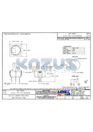 CLS-TS11A12250B datasheet - BLUE LED ILLUMINATED TOGGLE SWITCH